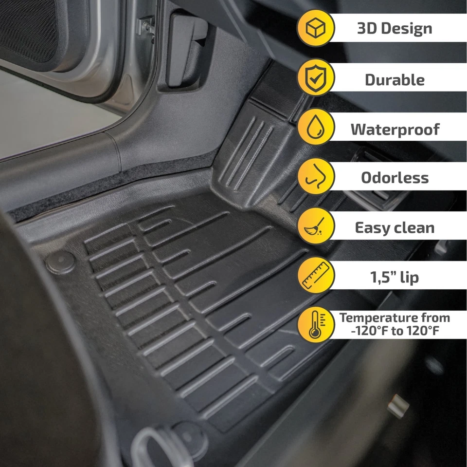 Juego de alfombrillas negras personalizadas para Toyota Prius (2004-2009) para todo tipo de clima Foto 2 de 4