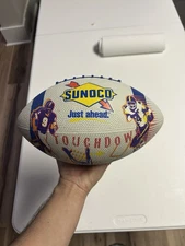 Vintage Sunoco Promo / Promotional - Just Ahead Touchdown Football White Blue