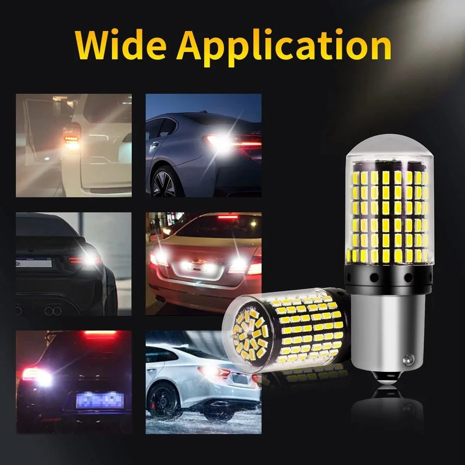 2x P21/5W LED CANBUS HP 2000lm 6000k BLANC 1157 144SMD 12V 20W 360° ANTI-ERREUR - Photo 4/4