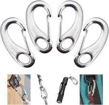 4 Pack Stainless Snap Hook, 220 lbs Hook Clip, 2 Inch Heavy Duty Marine... 