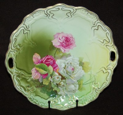 ANTIQUE Carl Tielsch Altwasser PLATTER Hand Painted Made in Germany c.1890's