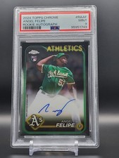 2024 Topps Chrome Rookie Autographs #RAAF Angel Felipe Auto PSA 9 Oakland A's