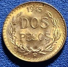 1945 Mexico 2 Pesos Gold — photo from another recent sale