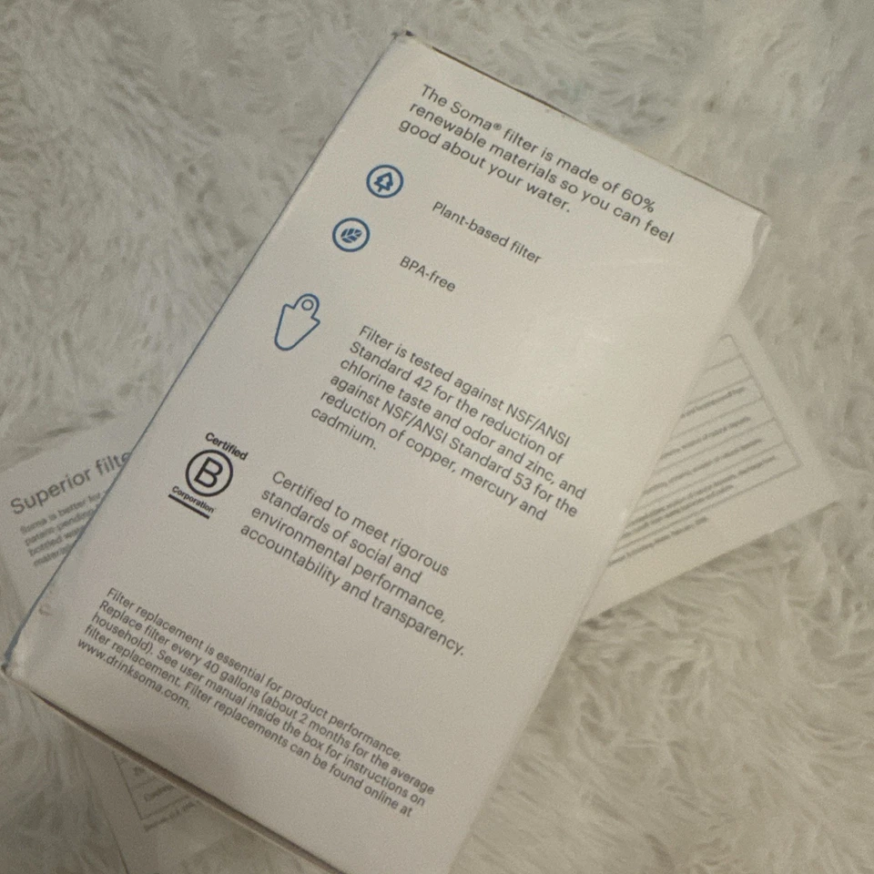 SOMA Sustainable Water Filters – 2-Pack x 3 (6 Filters) – New Sealed - Image 4 of 4
