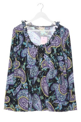 JUDITH WILLIAMS Longsleeve Damen Shirt Gr. DE 40 schwarz-lila-türkis Casual-Look