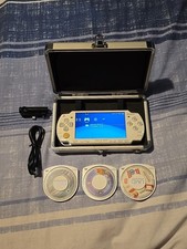 Psp Slim 2003 White Bundle 3 Games And Hard Case (New Battery + Charging Cable)