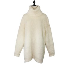 GUCCI Brushed Mohair Jumper Dress, Knit Dress, Size M, White, Women USED