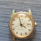 Timex Vintage Mechanical Manual Analog Wristwatch Date Water-Resistant Gold
