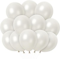 Luftballons Weiß, 100 StüCk 12 Zoll Weiss Latex Ballons, Helium Luftballons Weiß