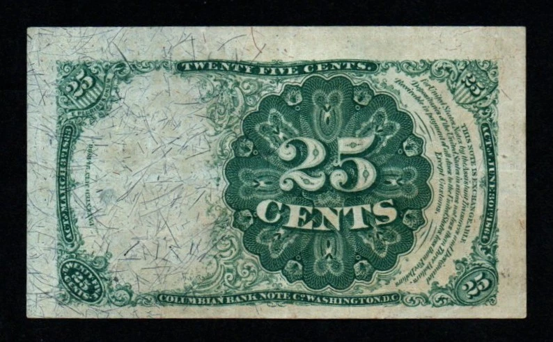 5th Issue 25c Robert Walker BEAUTIFUL UNC Fractional Currency! - Image 2 of 2