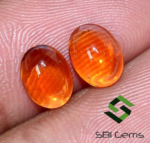 Certified Natural Citrine Oval Cabochon Pair 8x6 mm 2.11 CTS Loose Gemstones - Picture 2 of 8