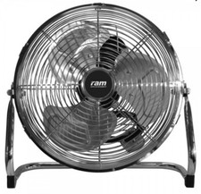12" Ram Air Circulator 3 Speed Ram 30cm Rapid Air Movement Metal Floor Fan Quiet
