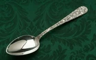 Repousse by S Kirk & Son Sterling Silver Oval Soup or Dessert Spoons 7.25"