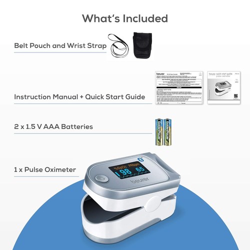 Beurer PO 60 Digital Pulse Oximeter with Bluetooth Blood Oxygen Saturation Count - Picture 13 of 19