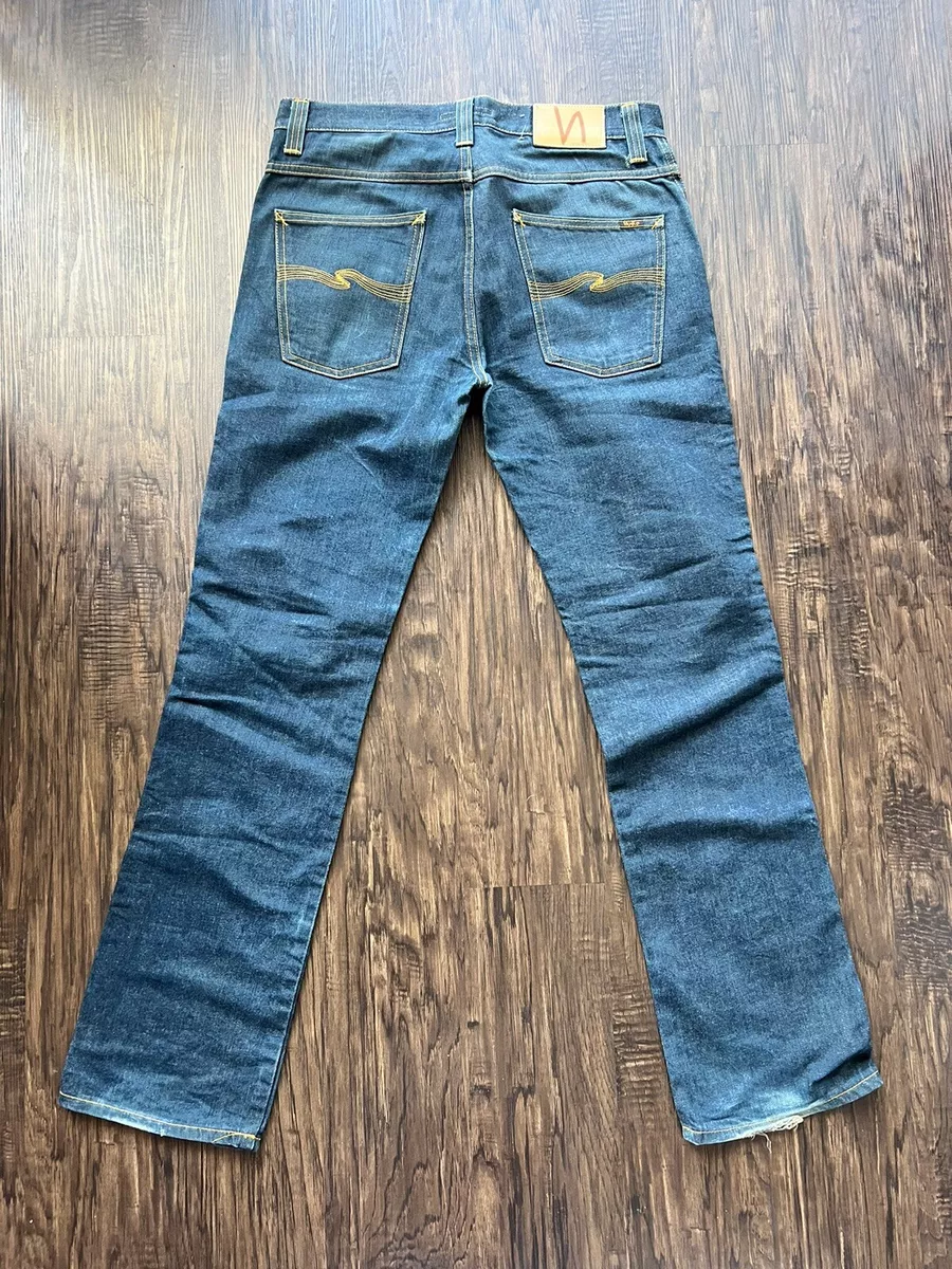 NUDIE JEANS LOW SLIM JIM MEN'S DENIM W32 L32 STRAIGHT