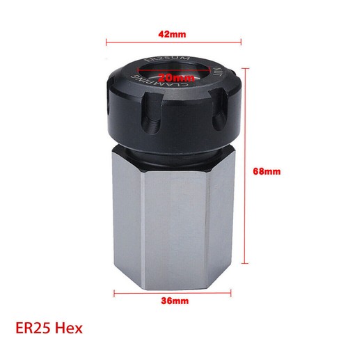 Hex+Square ER25/ER32/ER40 CNC Collet Block Spring Chuck Holder Engraving Machine - Foto 8 di 16