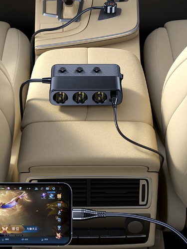 3-Way Car Cigarette Lighter Socket Splitter, 7 in 1 Power Adapter, Quick Charge) - Photo 16 sur 18