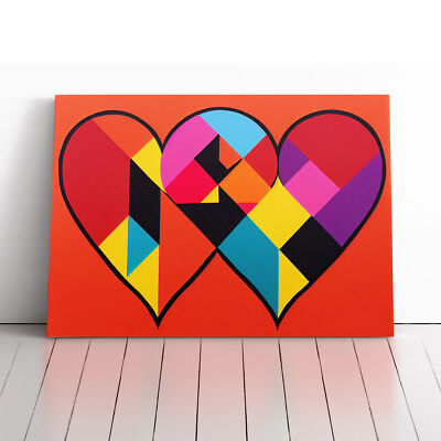 Love Heart Pop Art Abstract Canvas Wall Art Print Framed Picture Home Decor
