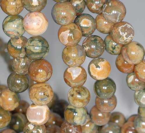 "Cuentas sueltas redondas de piedra preciosa de riolita de 12 mm 15,5" - Imagen 3 de 4