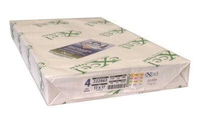 Carbonless 4-Part Reverse Paper by Excel (232063), 11'' x 17'' - One (1) Ream