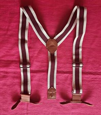 VINTAGE AUTHENTIC ELASTANE FABRIC LEATHER KIDS BOYS SUSPENDERS