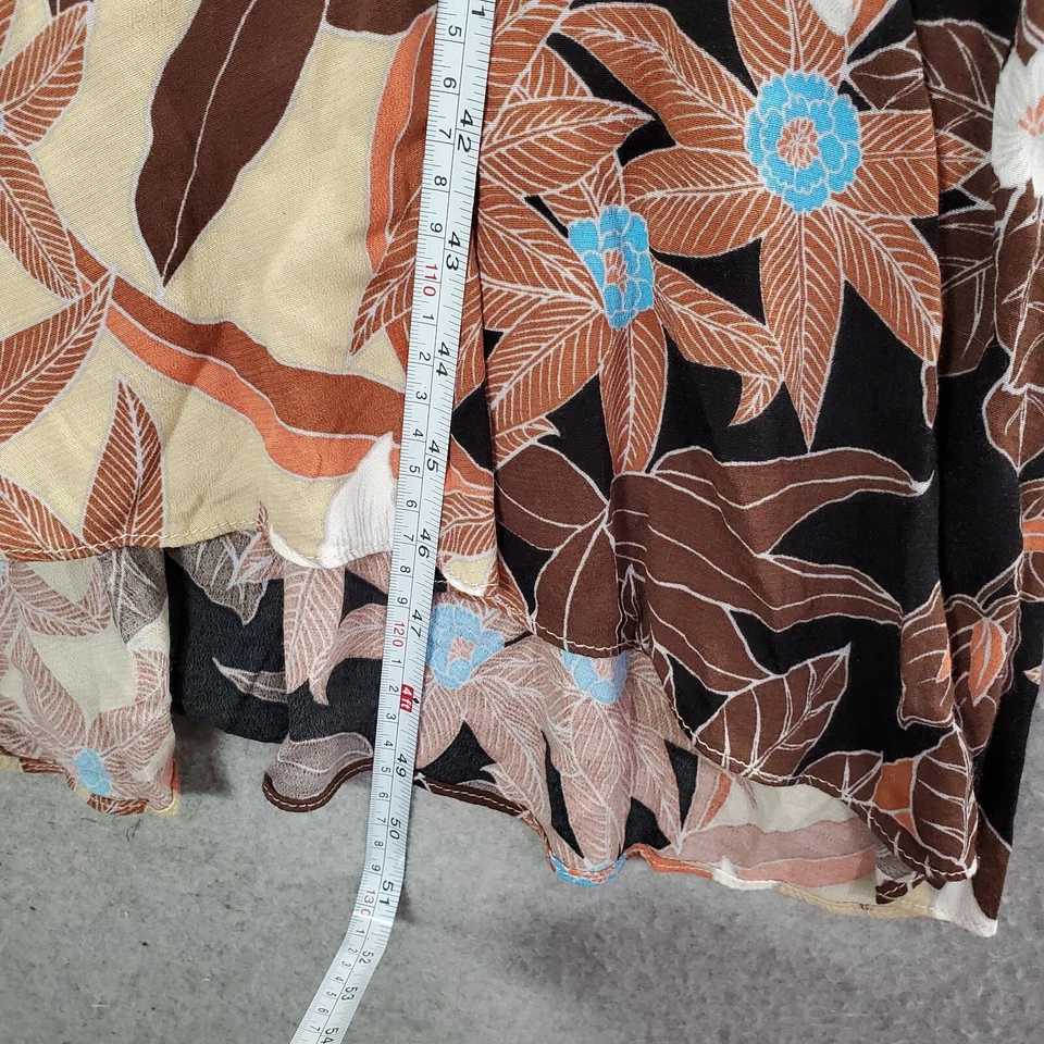 VINTAGE Hilo Hattie Women Dress Large Brown Hawaiian Maxi Tank Sleeveless - Image 3 of 4