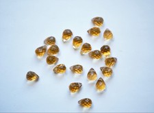 Citrine faceted pear beads 8x11mm, Bright Yellow Color. 10 pieces
