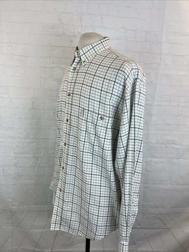 Beretta Men's Beige Plaid Cotton Dress Shirt SIZE L $128 - Picture 3 of 9