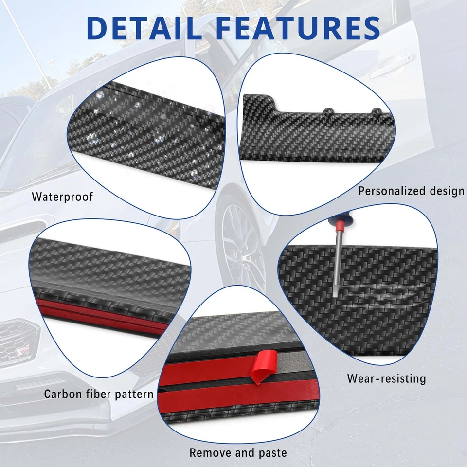 For Audi A4 A5 A6 A7 A8 Quattro Sedan Carbon Fiber Rear Trunk Spoiler Lip Wing - Image 3 of 4
