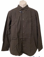 GEORGE Large 42-44 Black Plaid Classic Fit Wrinkle Resistant Long Sleeve Shirt