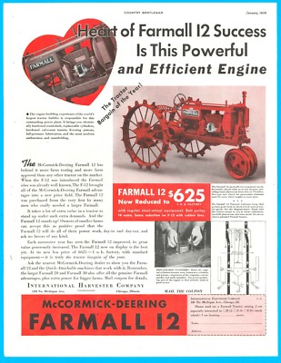 FARMALL cultivator tractor farm International Harvester Company 1938 PRINT AD