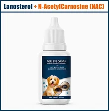 Lanosterol & NAC Dog/Cat Eye drops - Cataracts, Dry Eyes, Tearing, Lubricating