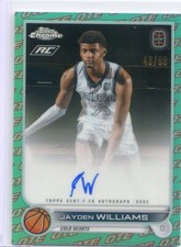 2022-23 Topps Chrome OTE JAYDEN WILLIAMS RC #CA-JW2 AQUA RED REFRACTOR AUTO /99