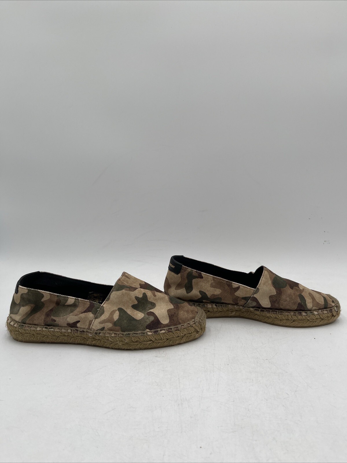 Ballerine donna Saint Laurent tela stampa mimetica espadrillas neutre taglia 35