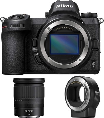 Nikon Z7 45.7MP FX Mirrorless Camera with Z 24-70mm Lens + FTZ Adapter (Renewed)