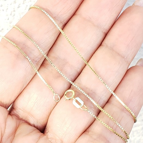14k yellow GOLD box chain 18 inches long - Picture 2 of 12