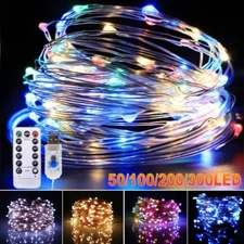 USB Twinkle LED String Fairy Lights 200/300LED Copper Wire Party Decor W/ Remote