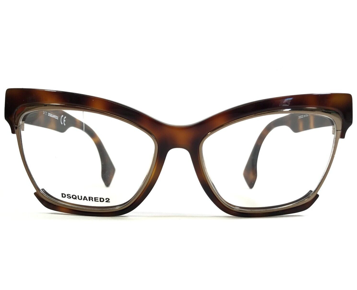 Dsquared2 Eyeglasses Frames DQ5222 Tortoise Gold Cat Eye 54-17-145