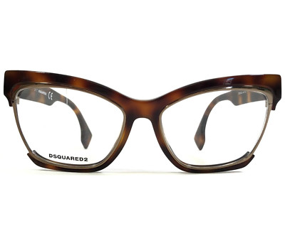 Dsquared2 Eyeglasses Frames DQ5222 col.052 Tortoise Gold Cat Eye 54-17-145