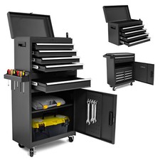 5-drawer Rolling Tool Chest Storage Cabinet Lockable Garage Workshop Warehouse