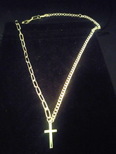 MENS WOMENS 20 INCH ADJUSTABLE PAPER CLIP CURB CROSS NECKLACE  BONUS