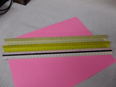 Alvin 240P Architect Germany Triangle Ruler +2 Pickett P-235E Japan Lot of 3