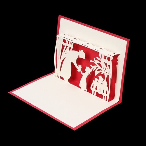 Mother's Day Mother and Daughter 3D Pop Up Paper Handmade Love Greeting Card - Picture 5 of 7