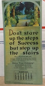 Union Trust Co Bankers Clarinda Iowa IA March 1921 Advertising Calendar