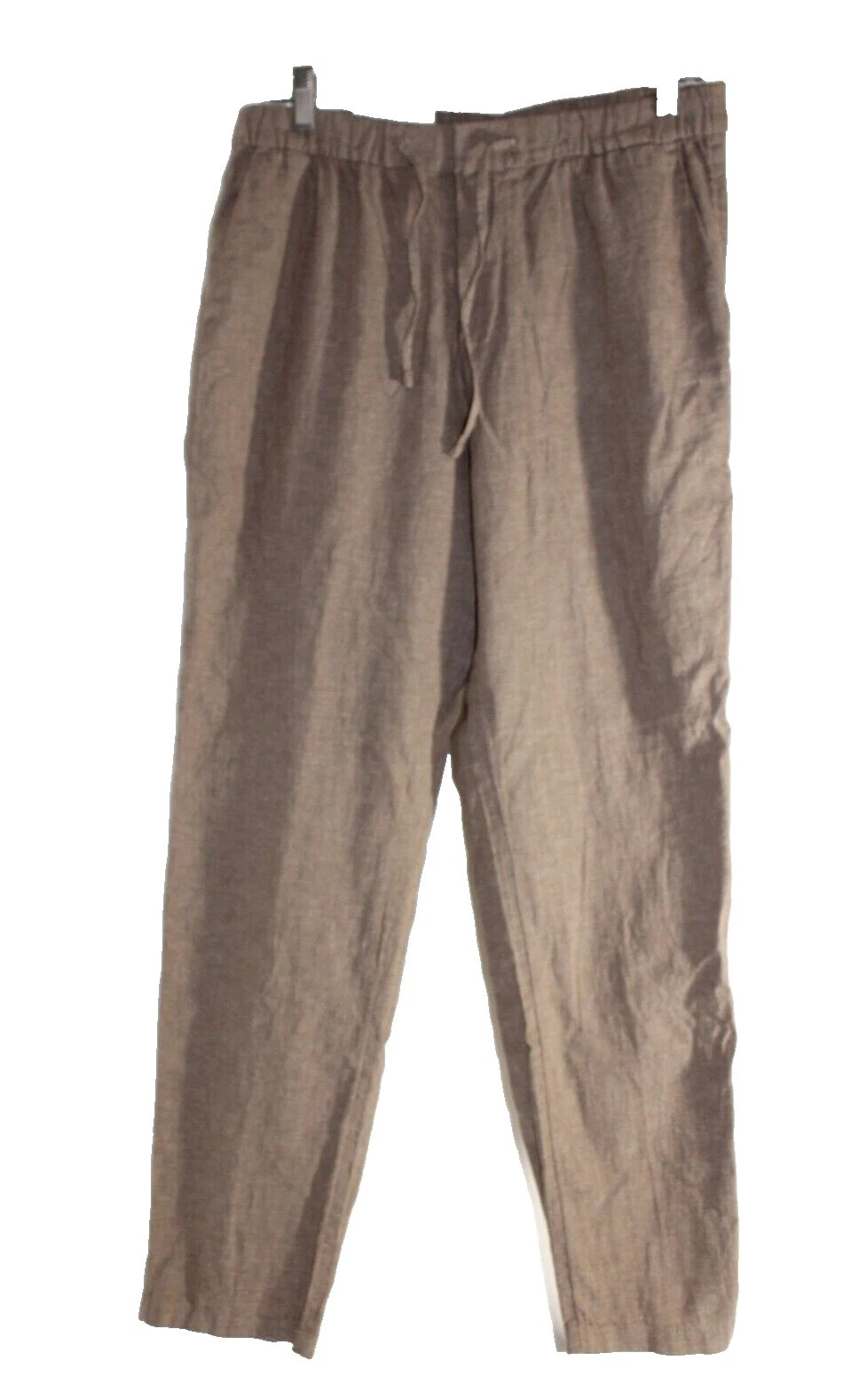 H&M 亚麻棕色女裤