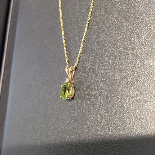 14 Karat Yellow Gold Peridot Pendant and 14 KYG 20” Chain - Picture 9 of 9