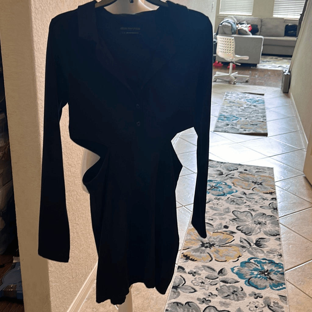 Urban Outfitters Women's L Gwen Long Sleeve Collared Cutout Mini Dress  Black Rib | eBay