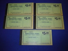 lot of 5 $5.00 Island Creek Company Store coal mine scrip coupons uncirculated
