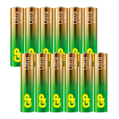 12x GP Ultra AAA 1,5V Alkaline Batterien LR03 Industrie BULK
