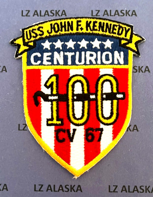 US NAVY AIRCRAFT CARRIER USS JOHN F. KENNEDY CV-67 CENTURION PATCH 100 TRAPS N8